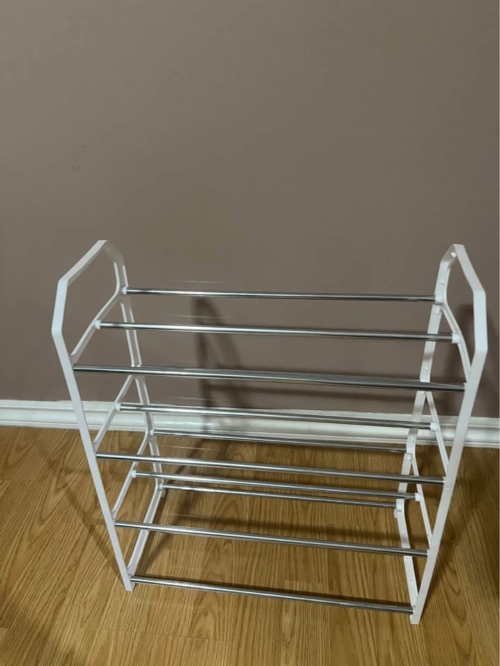 White Metal 4-Tier Shoe Rack - photo 2
