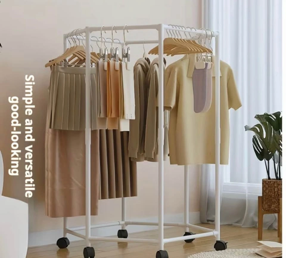 Hexagon Rolling Clothes Rack - photo 2