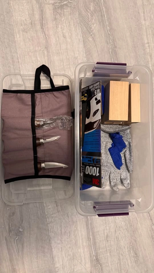 Wood Carving Kit - Tools, Wood Blanks, Sandpaper, Gloves, Tape - photo 2