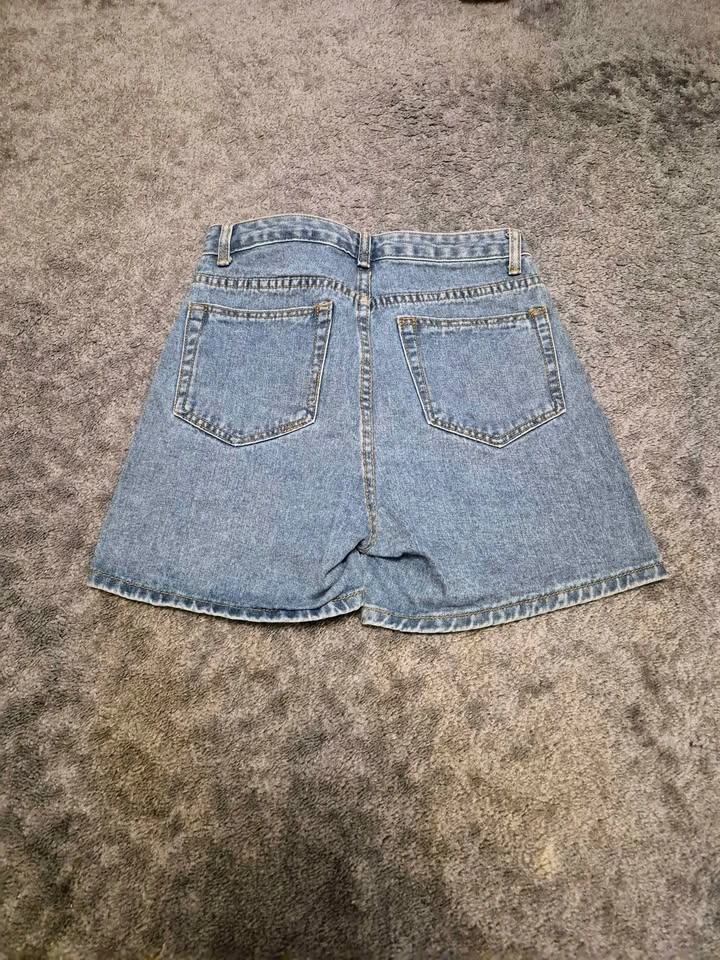 Blue Denim Jean Shorts, XS - photo 2