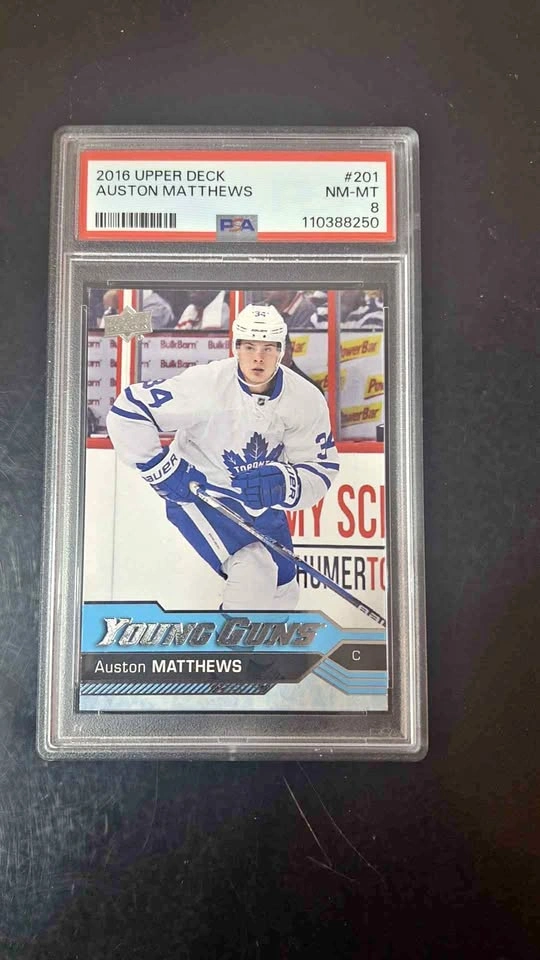 NHL Auston Matthews Young Guns Rookie Card PSA 8