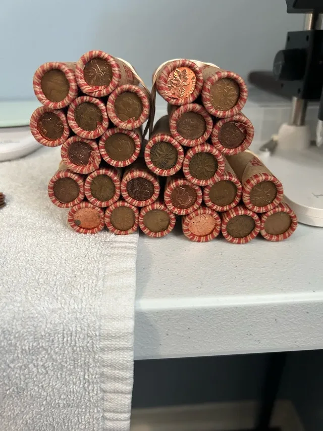 25 Vintage Canadian Penny Rolls *1940s-1960s*