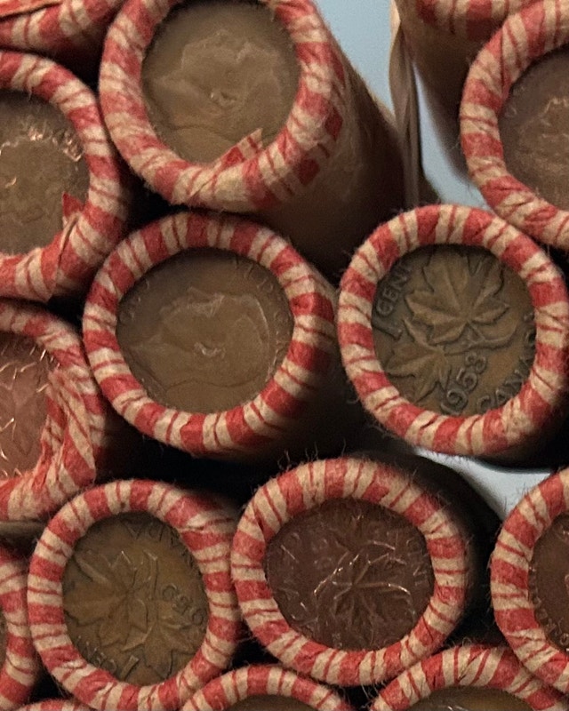 25 Vintage Canadian Penny Rolls *1940s-1960s* - photo 3