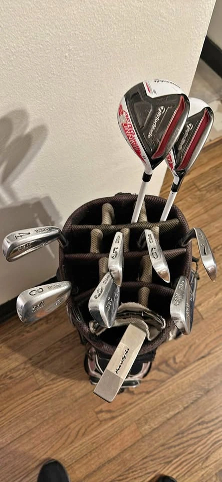 Full set of clubs and bag