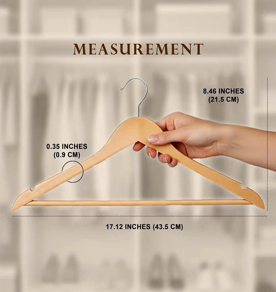 50 Premium Wooden Hangers (Brand New) | Heavy Duty