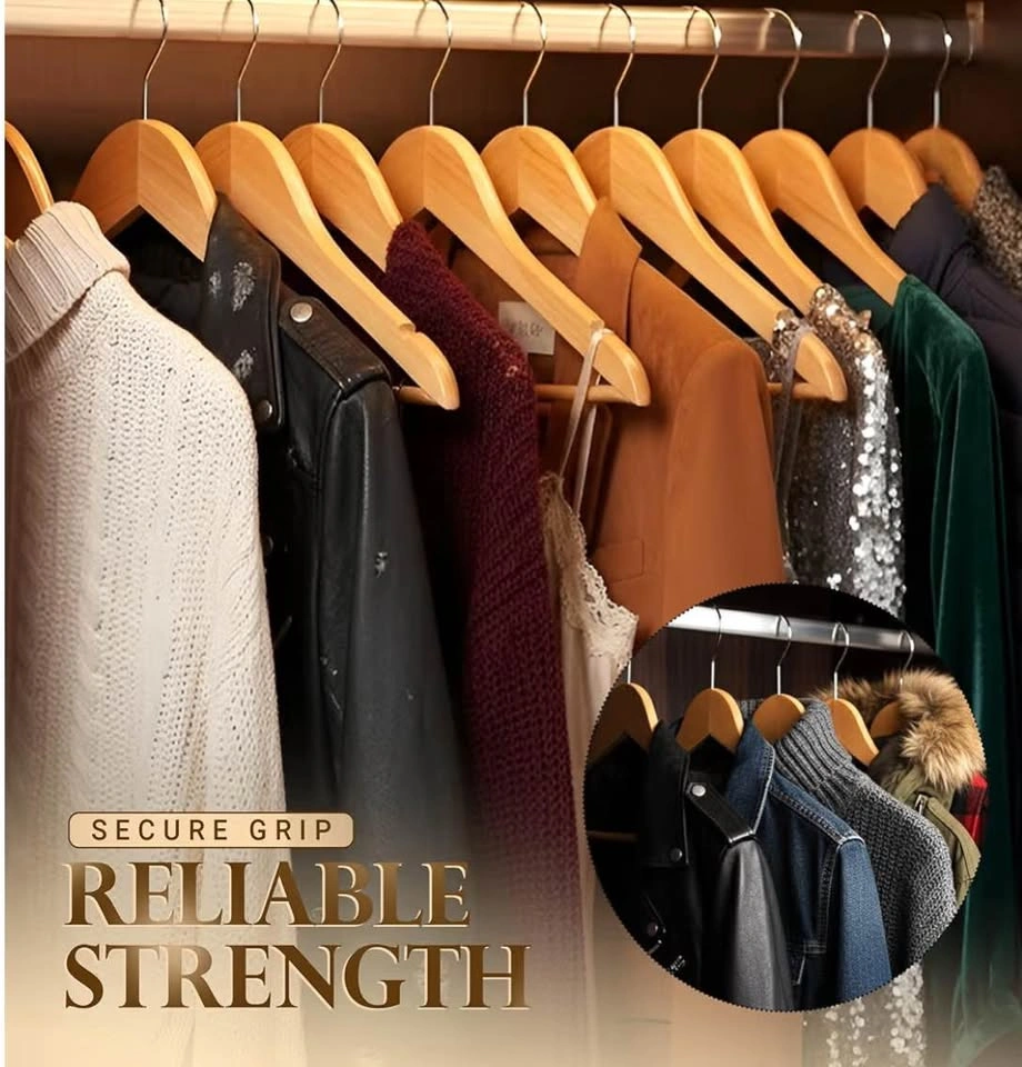 50 Premium Wooden Hangers (Brand New) | Heavy Duty - photo 5