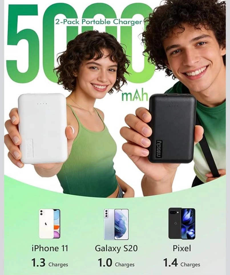 (New) 2 Packs 5000mAh Mini Power Bank - photo 5