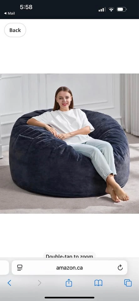 Hobestluk Plush Faux Fur Bean Bag Chair