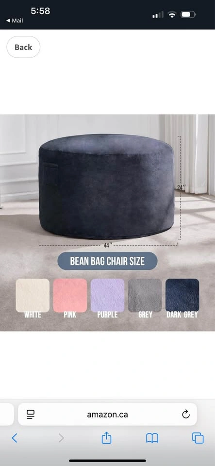 Hobestluk Plush Faux Fur Bean Bag Chair - photo 2
