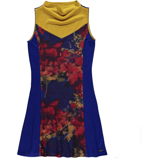Floral Blue and Yellow Dress size S