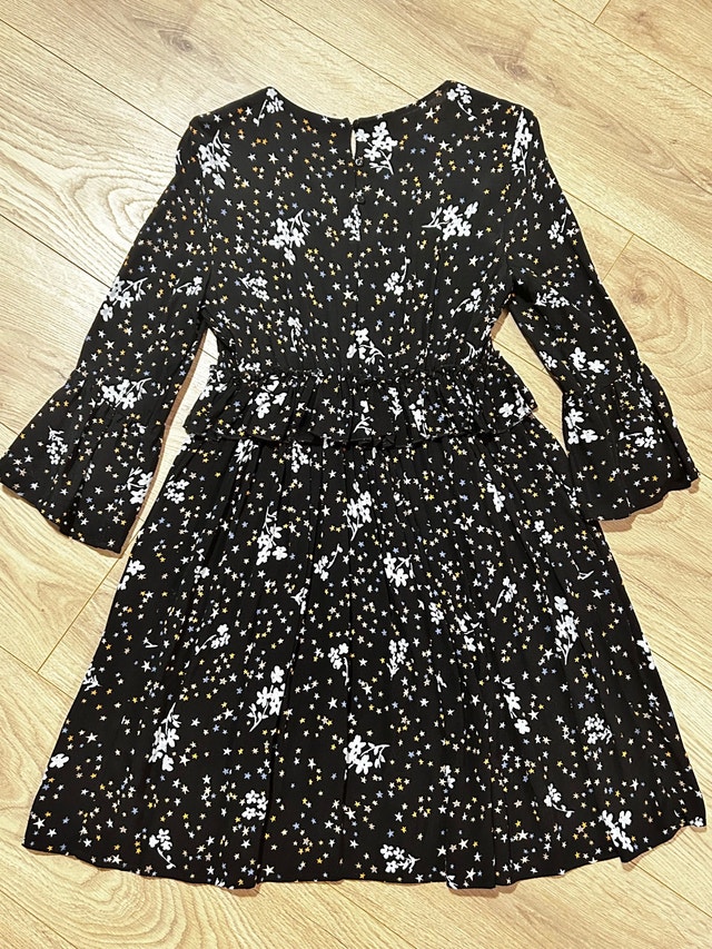 Zara Floral Black and White Dress size M - photo 5