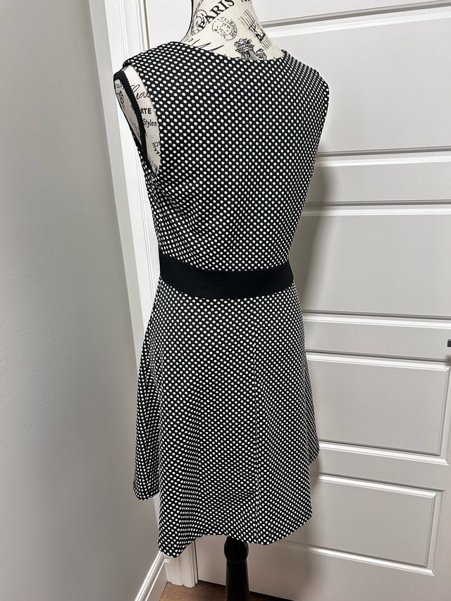 Monteau Black and White Polka Dot Dress Size L - photo 3
