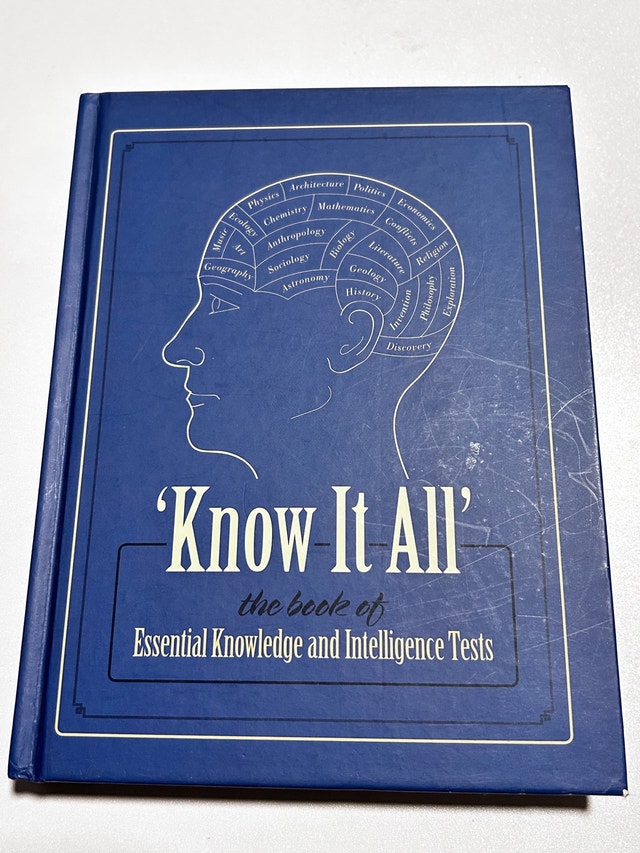 Blue 'Know It All' Hardcover Book
