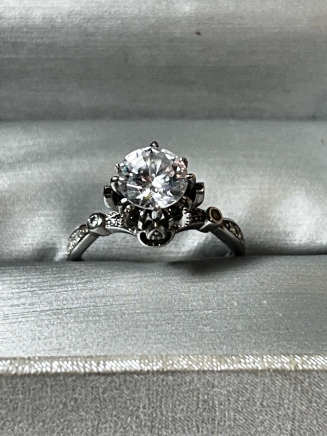 Vintage-Style Snowflake Engagement Ring, Silver 925 - photo 2