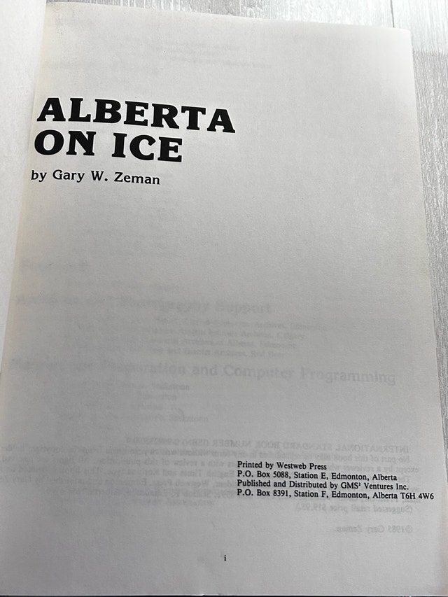 Alberta On Ice Book by Gary W. Zeman paperback - photo 5