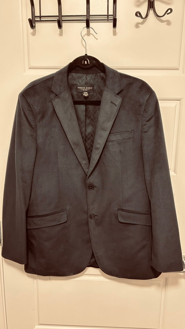 Pronto Uomo Men’s Dark Navy Textured Blazer Jacket Size M