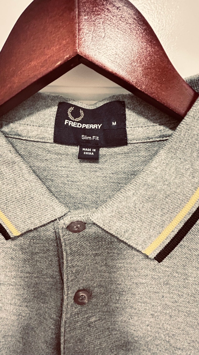 Fred Perry Polo Shirt Men's Medium Slim Fit Gray - photo 3