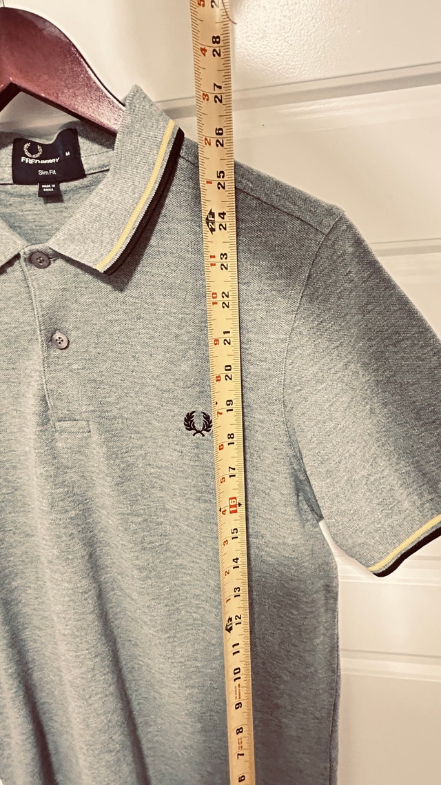 Fred Perry Polo Shirt Men's Medium Slim Fit Gray - photo 4