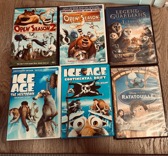 Animated Kids DVD Lot - Ice Age, Open Season, Ratatouille & More