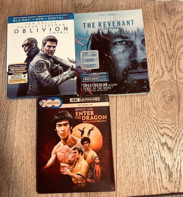Brand New Blu-ray Movies - Oblivion, Revenant, Enter the Dragon