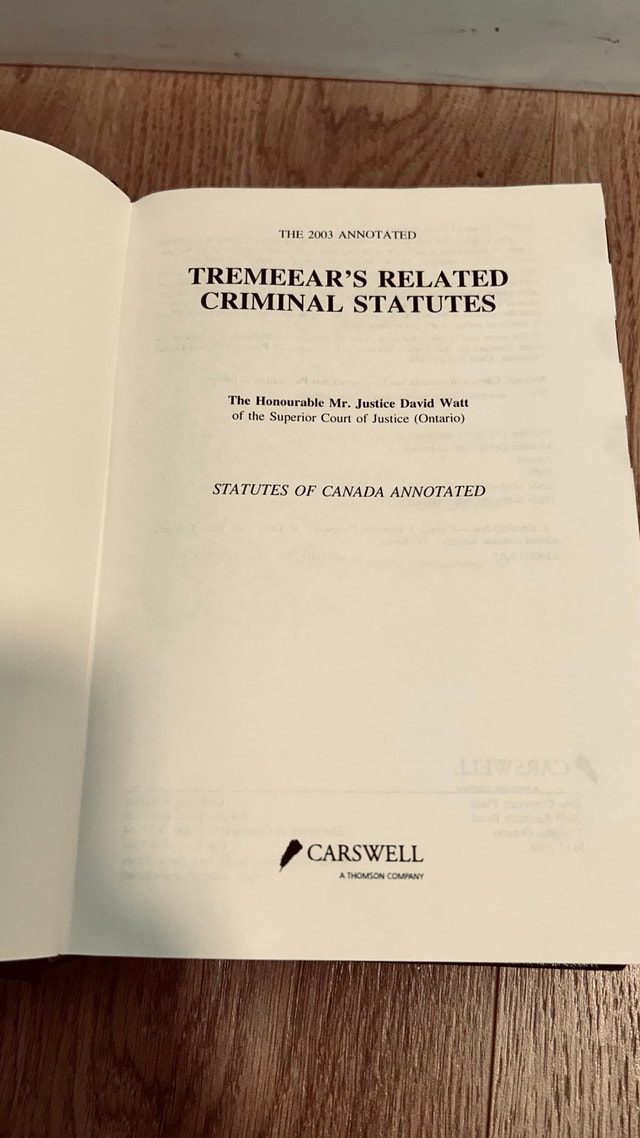 Tremeear's Related Criminal Statutes - David Watt (2003) - photo 2