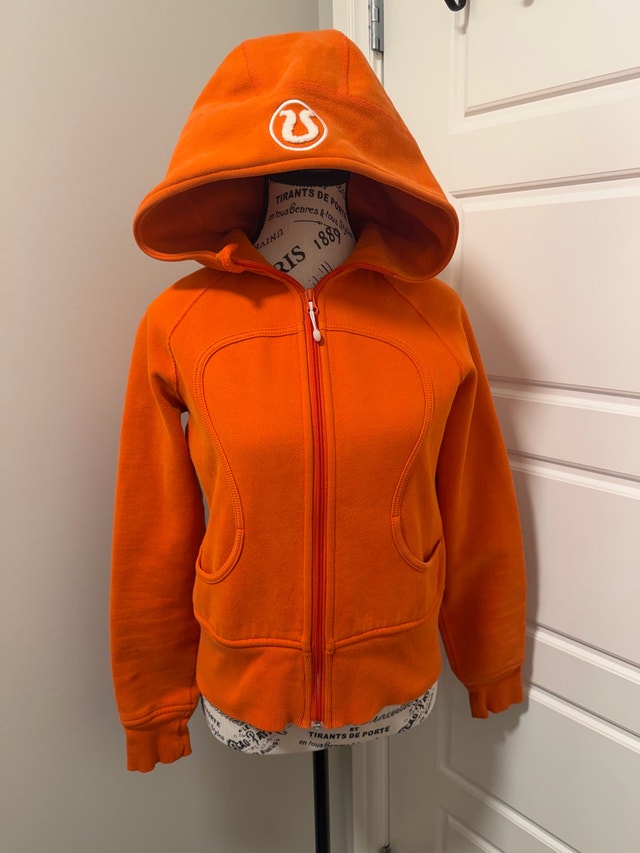 lululemon athletica Orange Scuba Hoodie set ze S/P