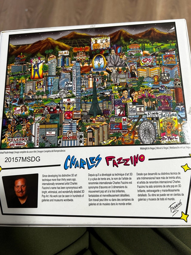 Charles Fazzino Master of 3D Pop Art Midnight in Vegas Puzzle - photo 2