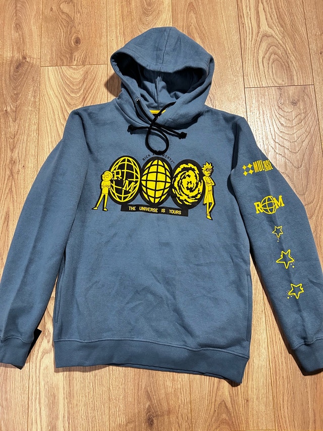 Blue Graphic Hoodie Rick and Morty The Universe is Yours Size M