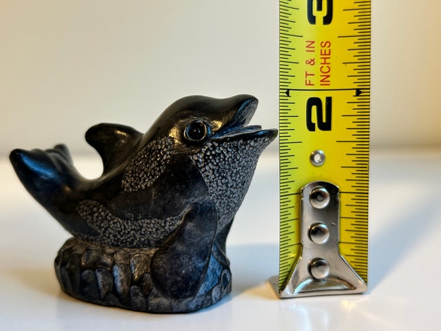 Vintage The Wolf Sculptures Canada Dolphin Soapstone Figurine - photo 5