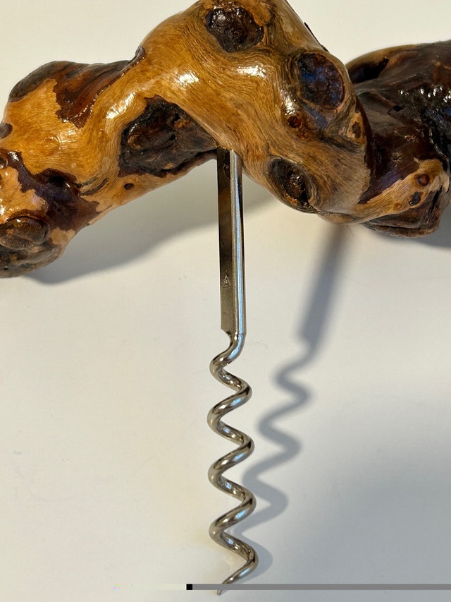 Vintage Corkscrew Wine Opener Gnarled Grapevine Root Wood - photo 2