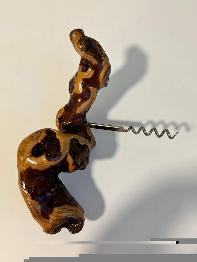 Vintage Corkscrew Wine Opener Gnarled Grapevine Root Wood - photo 4