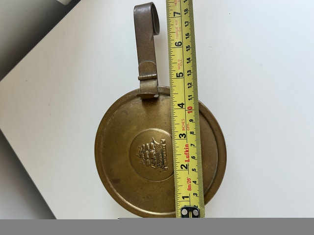Vintage Peerage Brass Hot Pan Bed Warmer with Ship Motif - photo 2