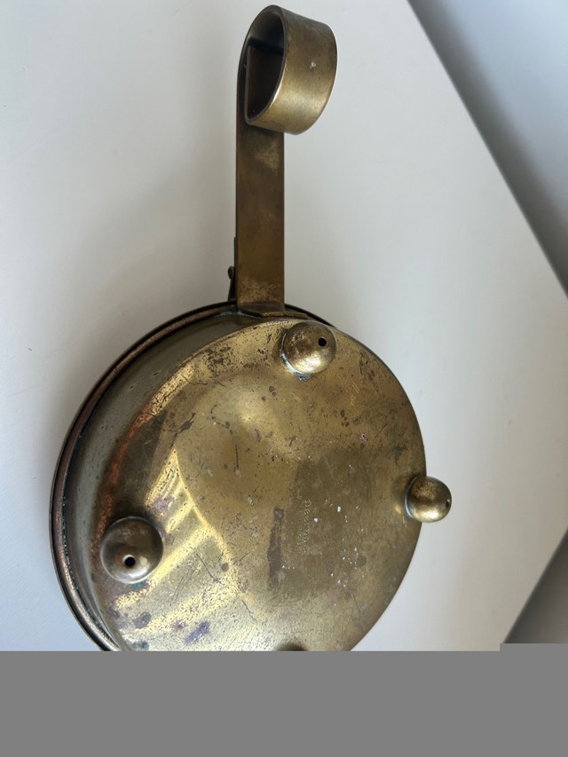 Vintage Peerage Brass Hot Pan Bed Warmer with Ship Motif - photo 4