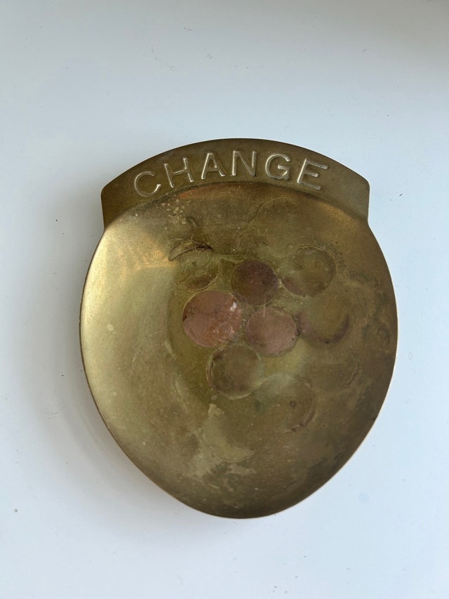 Vintage Solid Brass Change Trinket Dish