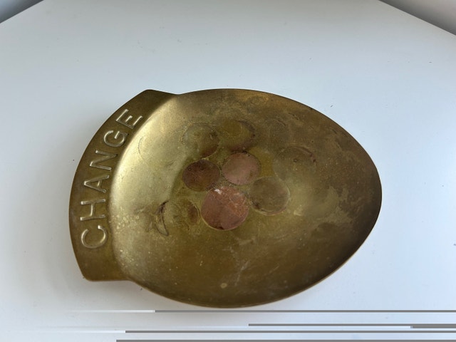 Vintage Solid Brass Change Trinket Dish - photo 2