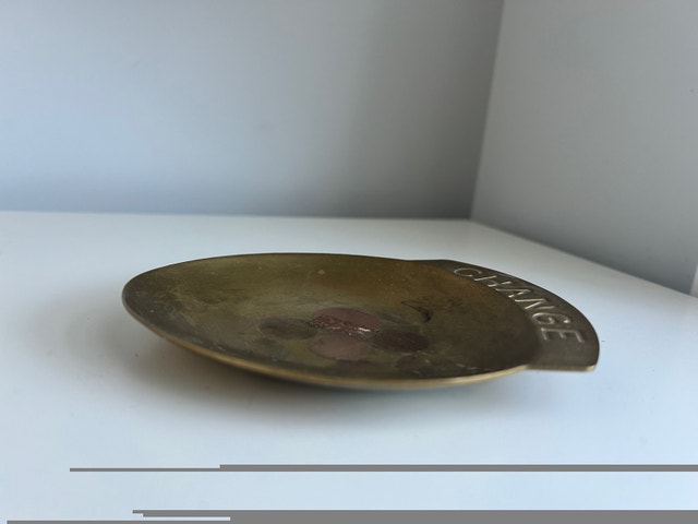 Vintage Solid Brass Change Trinket Dish - photo 3