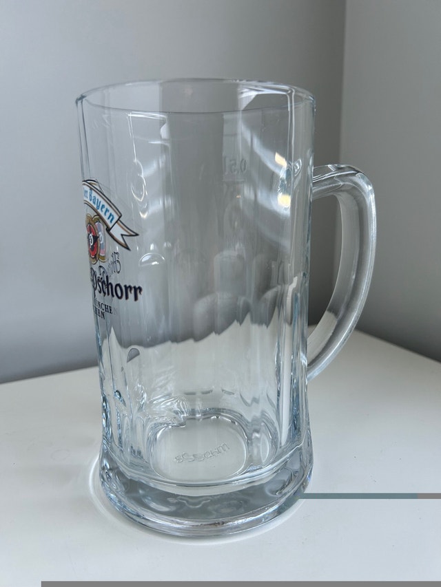 Rare Hacker Pschorr Himmel der Bayern 0.5L Sahm Glass Mug - photo 2