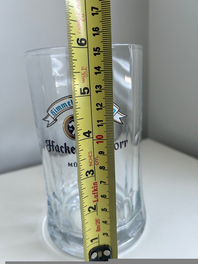 Rare Hacker Pschorr Himmel der Bayern 0.5L Sahm Glass Mug - photo 3