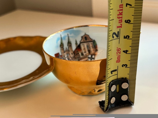 Ceramic Werl I W. Basilika -Germany Gold coffee Cup Saucer - photo 2
