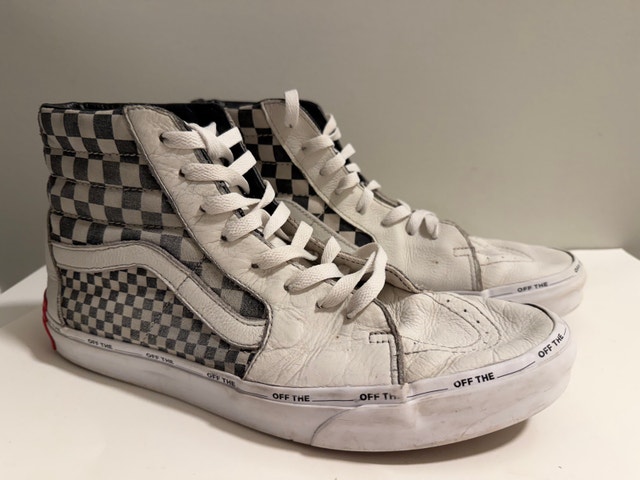 Van's Off The Wall Hi-Top Checkered Leather Skate Sneakers Men's