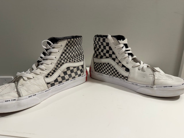 Van's Off The Wall Hi-Top Checkered Leather Skate Sneakers Men's - photo 3