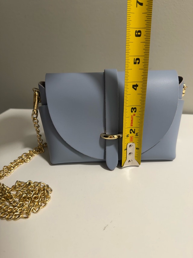 Pelle Womens blue Detachable Chain Strap Flap Shoulder small - photo 2
