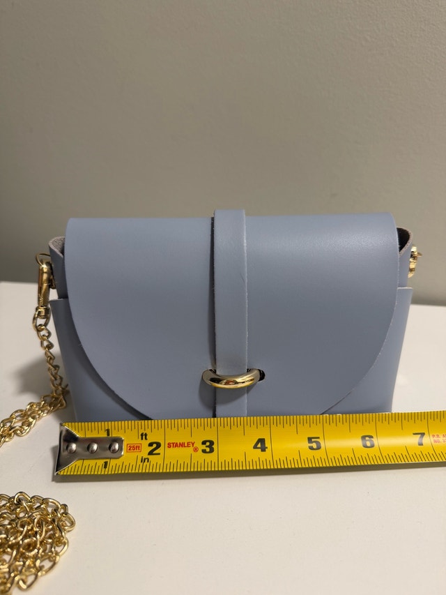 Pelle Womens blue Detachable Chain Strap Flap Shoulder small - photo 3
