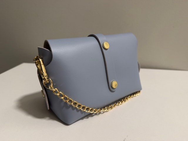 Pelle Womens blue Detachable Chain Strap Flap Shoulder small - photo 4