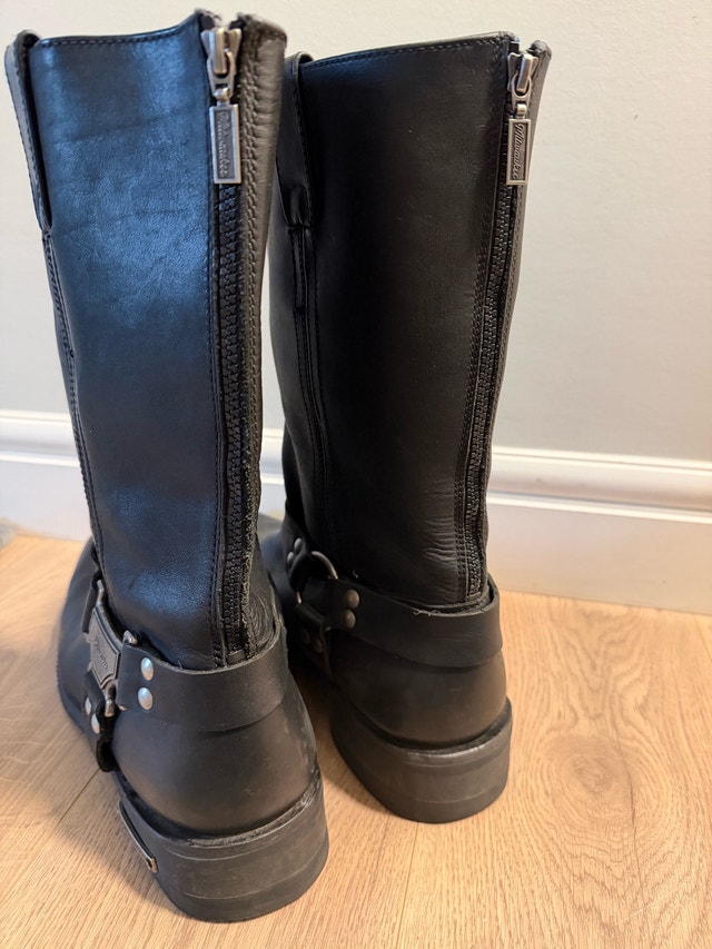 Classic Harness Leather Men's Motorcycle Boots (Black, Size USA - photo 3