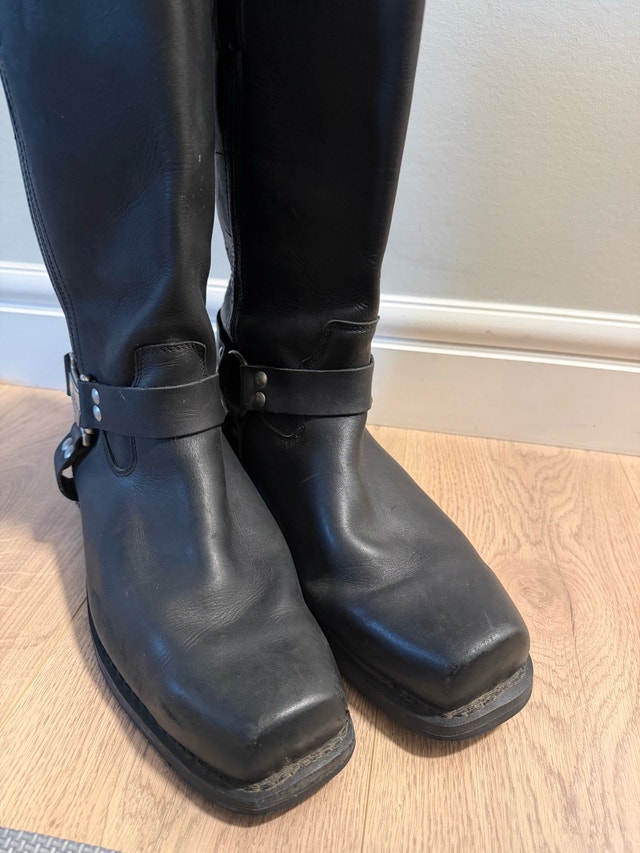 Classic Harness Leather Men's Motorcycle Boots (Black, Size USA - photo 5