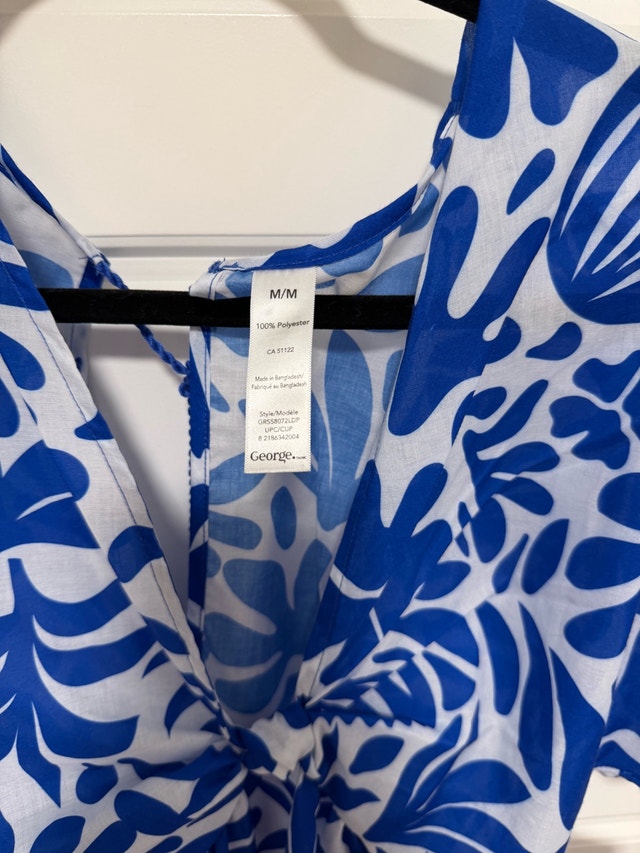 George Summer Dress Women's Medium Blue White Floral - photo 2