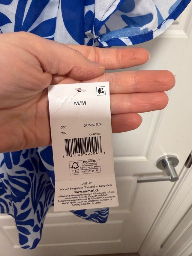 George Summer Dress Women's Medium Blue White Floral - photo 3