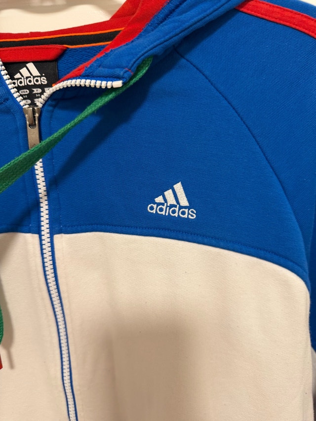 Adidas Colorblock Zip-Up Hoodie Blue/White/Green M - photo 2
