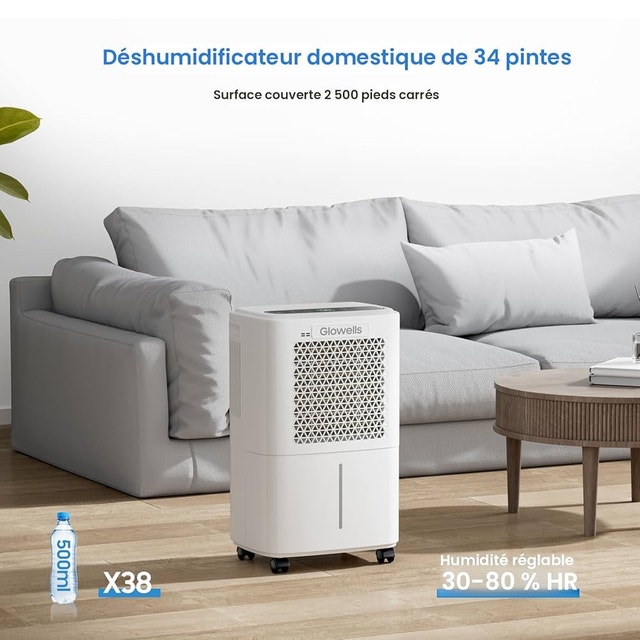 Glowells Basement Dehumidifier with Drain Hose, 90 Liter - photo 2